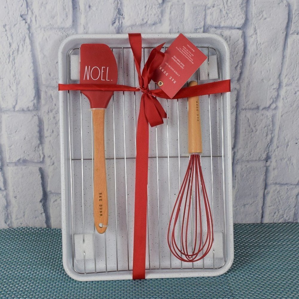 New Rae Dunn 4-PC NOEL Baking Set Christmas Gift